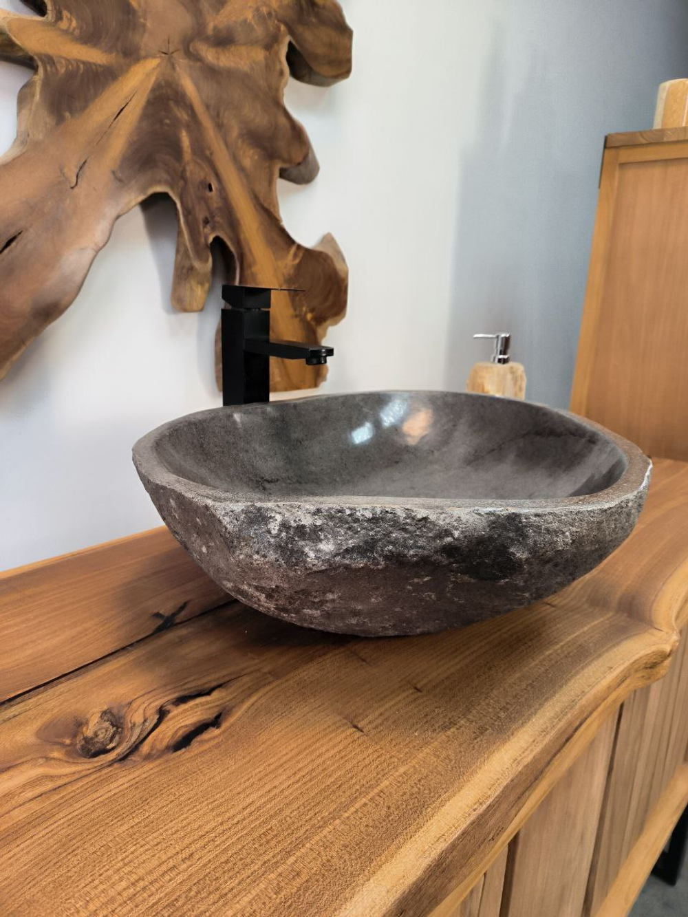 Раковина из речного камня RS-65902 55х45х16 из натурального камня