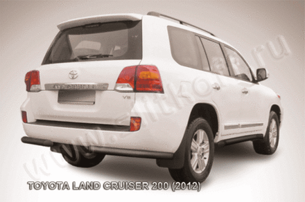 Защита заднего бампера Toyota Land Cruiser 200 (2012-2015) d76 уголки серебристая