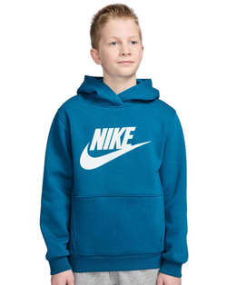 Детская теннисная толстовка Nike Kids Sportswear Club Fleece - green abyss/white