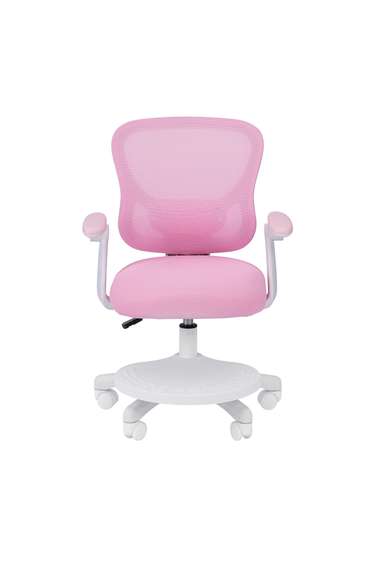 Кресло детское компьютерное CHAIRMAN CH106 розовый, с подножкой