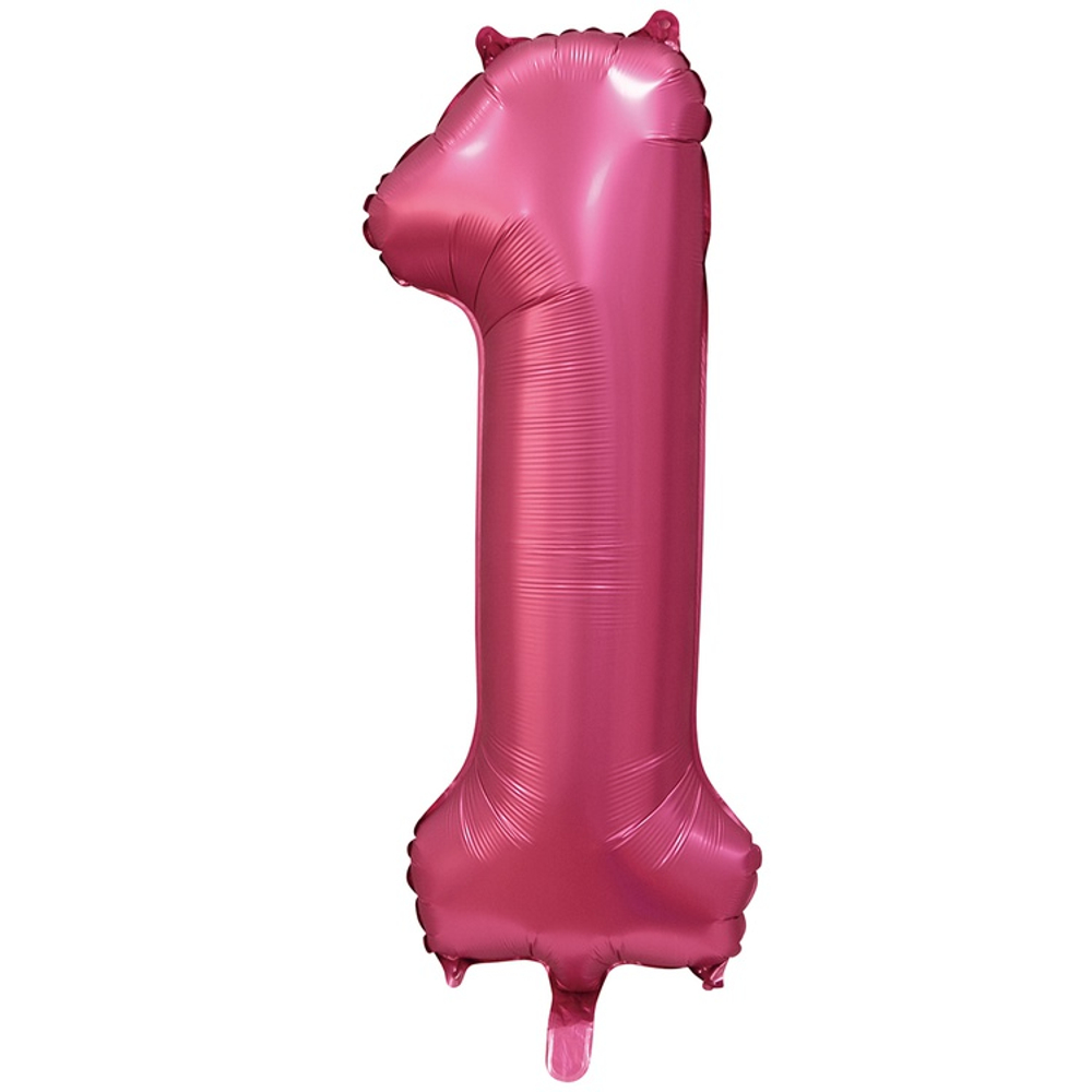 Шар фольгированный Цифра 1 101 см (Бургундия)
