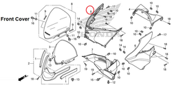 64501-KWN-902ZE. COVER, R. FR. *YR301M*, Light Brown. Honda PCX.