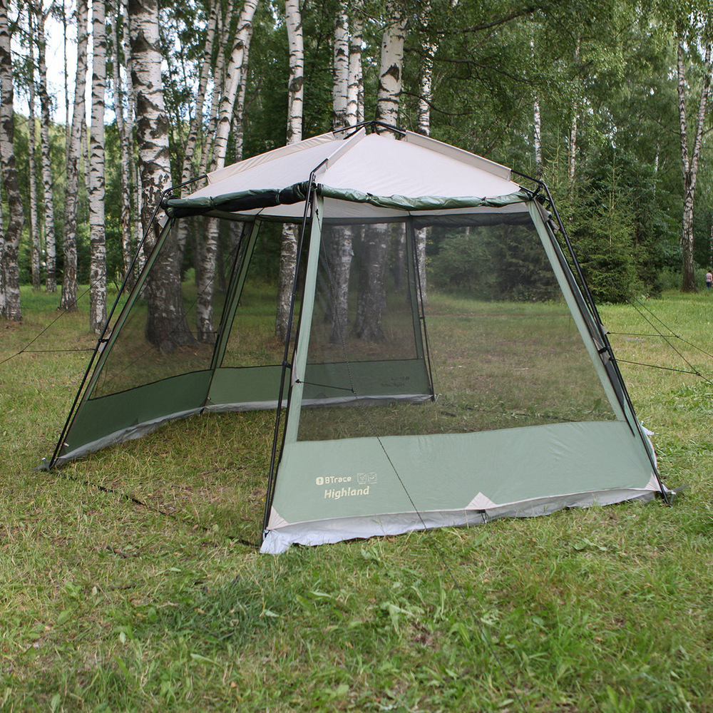 Шатер кемпинговый Btrace Highland (4,3х3,7м) Зеленый/Бежевый