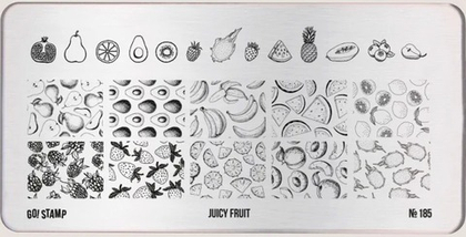 185 Juicy Fruit  Пластина для стемпинга Go! Stamp