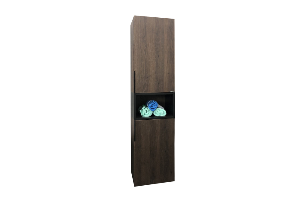 COMFORTY. Шкаф-колонна "Франкфурт-40" дуб шоколадно-коричневый