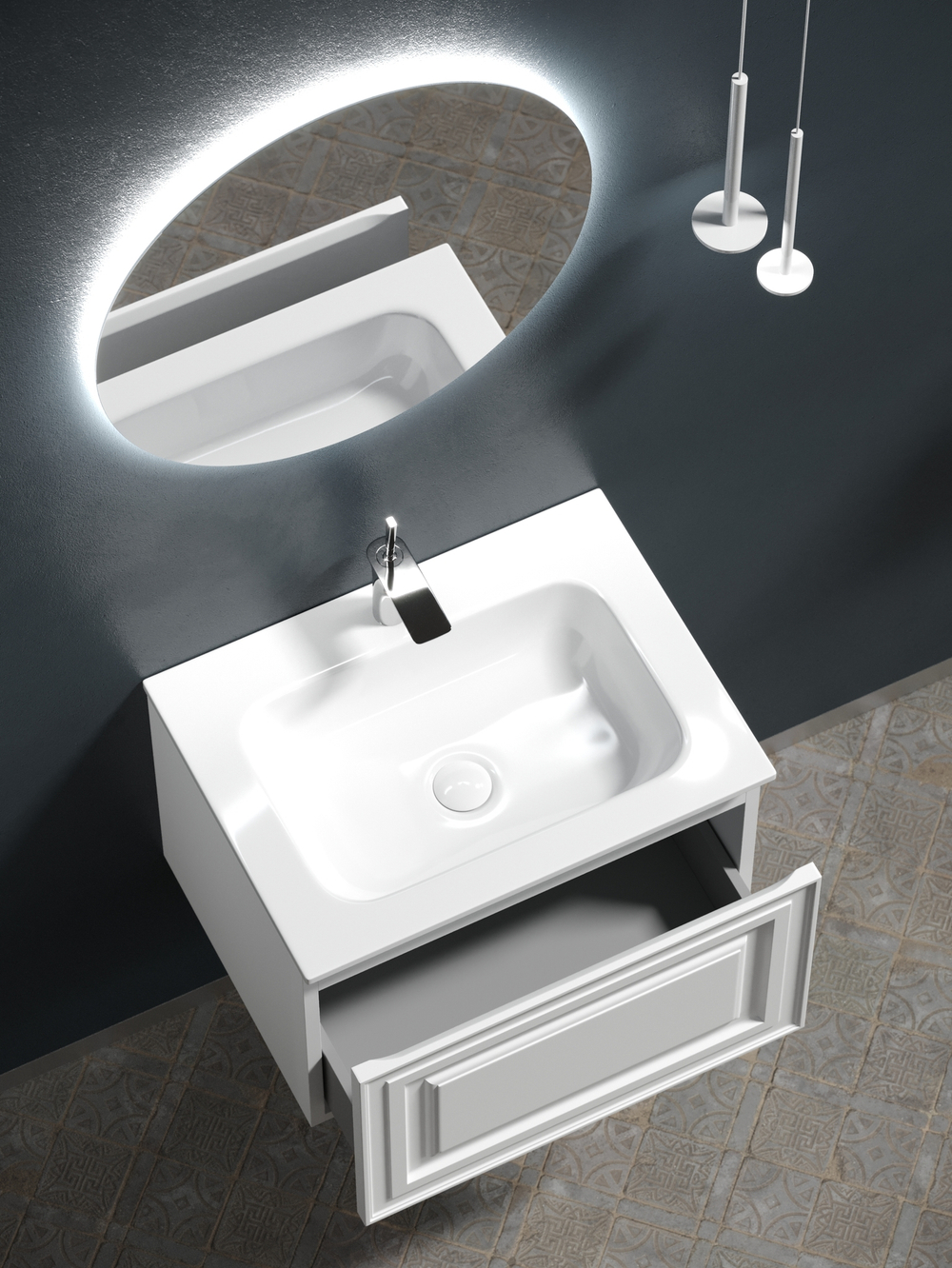 Тумба с раковиной Sancos Very 60 см VR60W bianco