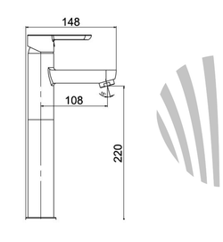 Смеситель для раковины LAPARET LEGNA высокий N3014402LPT