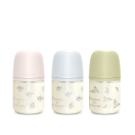 Стеклянная бутылочка для кормления Suavinex Poetry SX PRO 120 мл, медленный поток, 0+ мес, зеленая