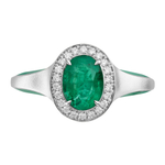 Кольцо с Изумрудом и Бриллиантами, Эмаль, R0143-0/5