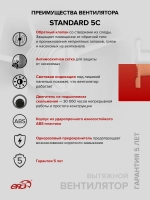 Вентилятор накладной STANDARD D125 обр.клапан ERA