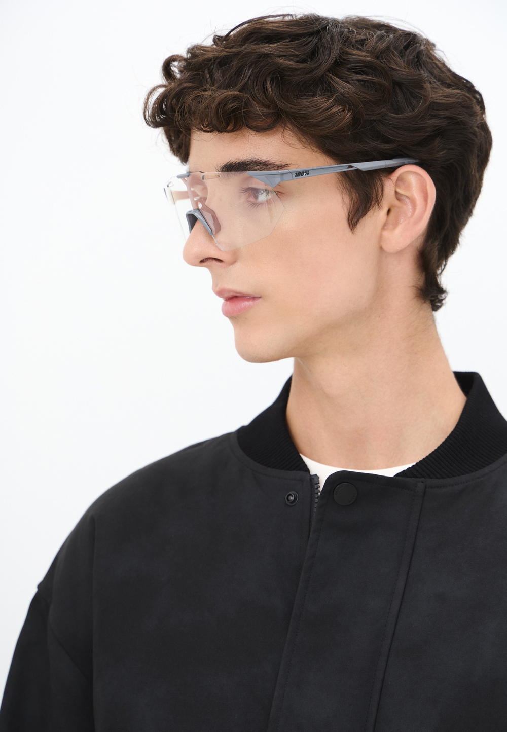 Спортивные очки 100% HYPERCRAFT SQ Gloss Light Grey - Rose Gold Mirror Photochromic Lens