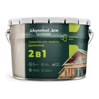 Деревозащитное средство Здоровый дом 2 в 1 Бесцветный 9 л