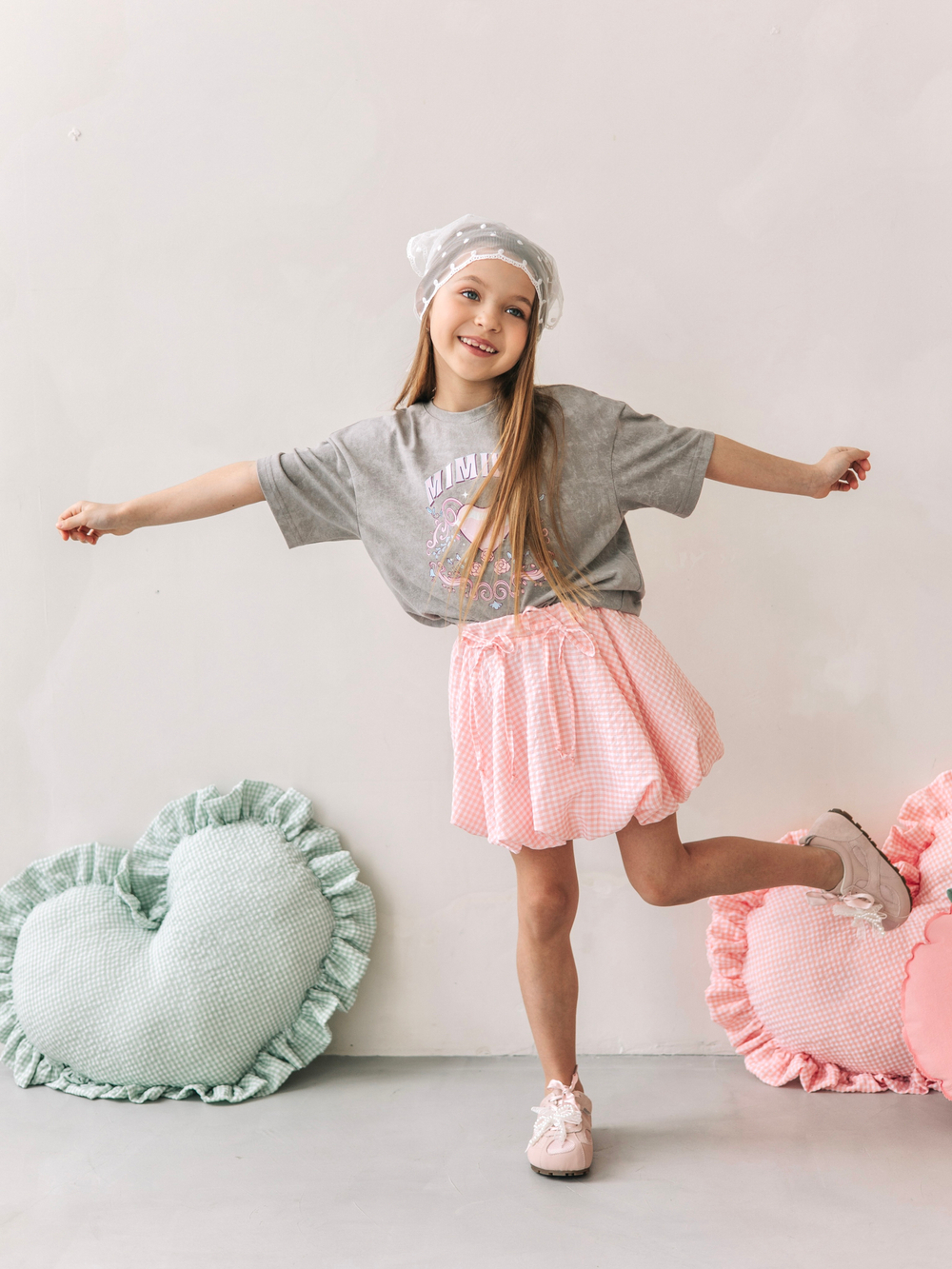 Юбка-баллон с бантиками, Розовый