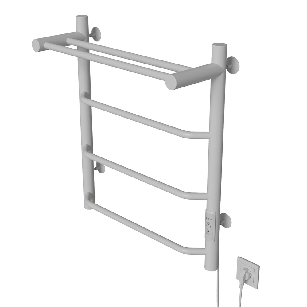Полотенцесушитель MIXLINE MIRA  60х50 (таймер, 251Вт, 3 перекладины + ПОЛКА) электрический БЕЛЫЙ