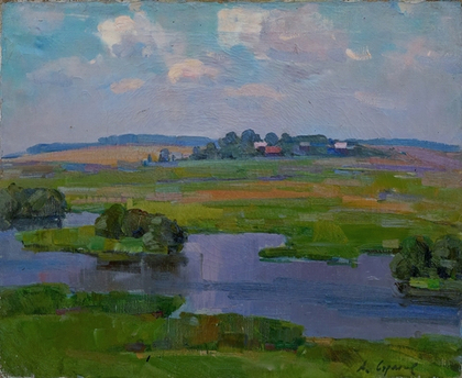 Картина Стрелова А.Е. "Суздальская земля" холст/масло 54х66