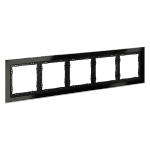 Рамка стеклянная VOLTUM S70 на 5 постов, (черный,стекло)
