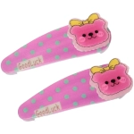 Зажимы для волос детские 2шт «Happy smile», мишка с бантиком, микс 4 цвета, 5*2см