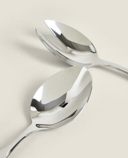 ZARA HOME НАБОР ПРИБОРОВ ДЛЯ САЛАТА С ЦВЕТНОЙ РУЧКОЙ (2 ШТ.), КРЕМОВЫЙ