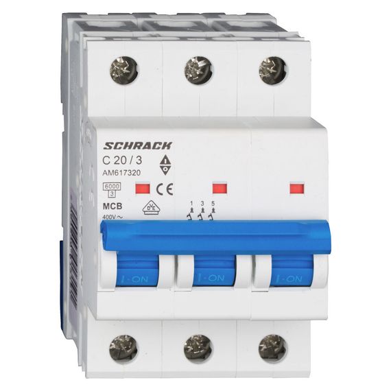 Автоматический выключатель Schrack Technik 3P C 20A 6kA Amparo AM617320--