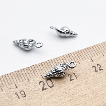 Подвеска Ракушка, цвет серебро (родий), размер 11*4 мм, цена за 1 шт