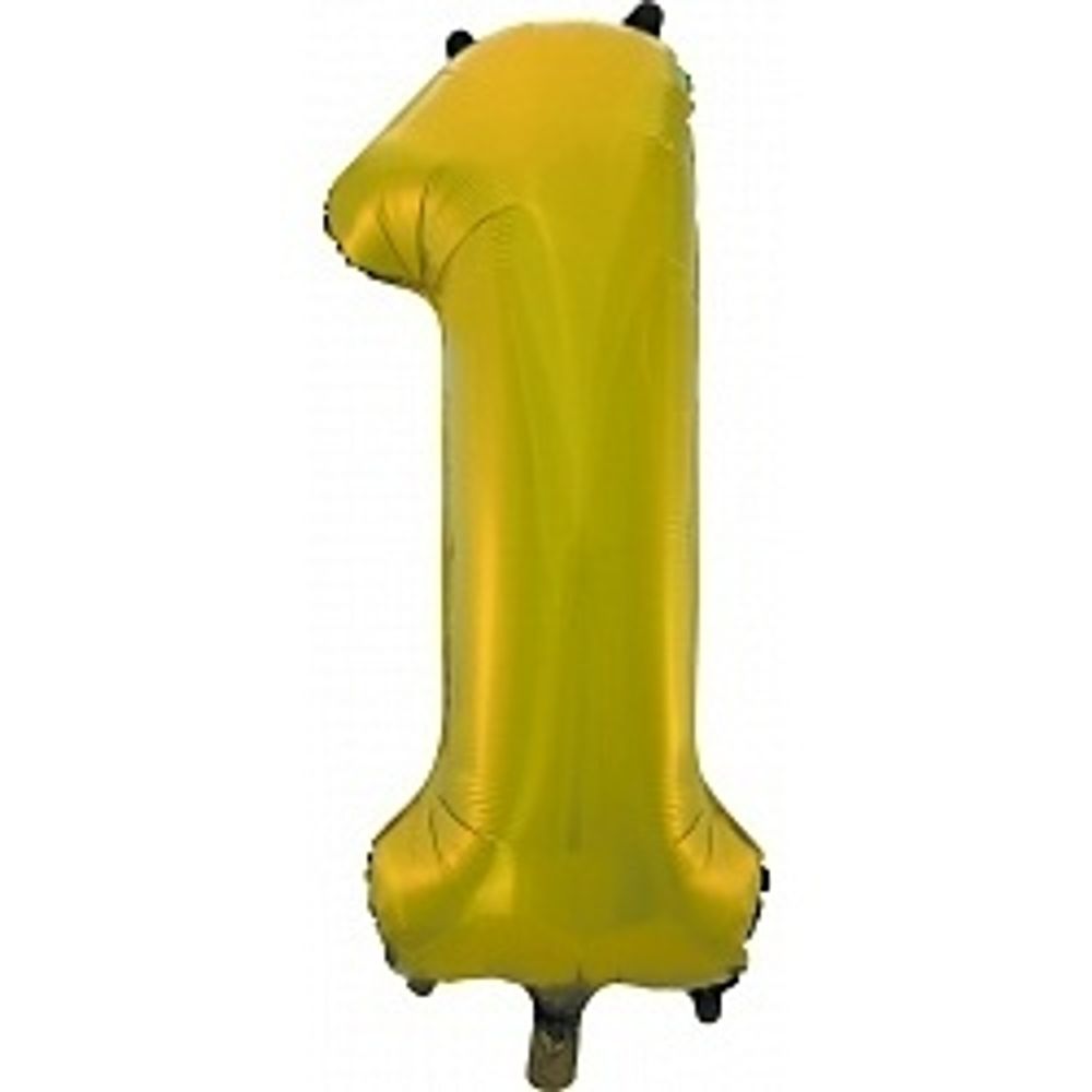 Шар (34"/86 см) Цифра, 1, Золото