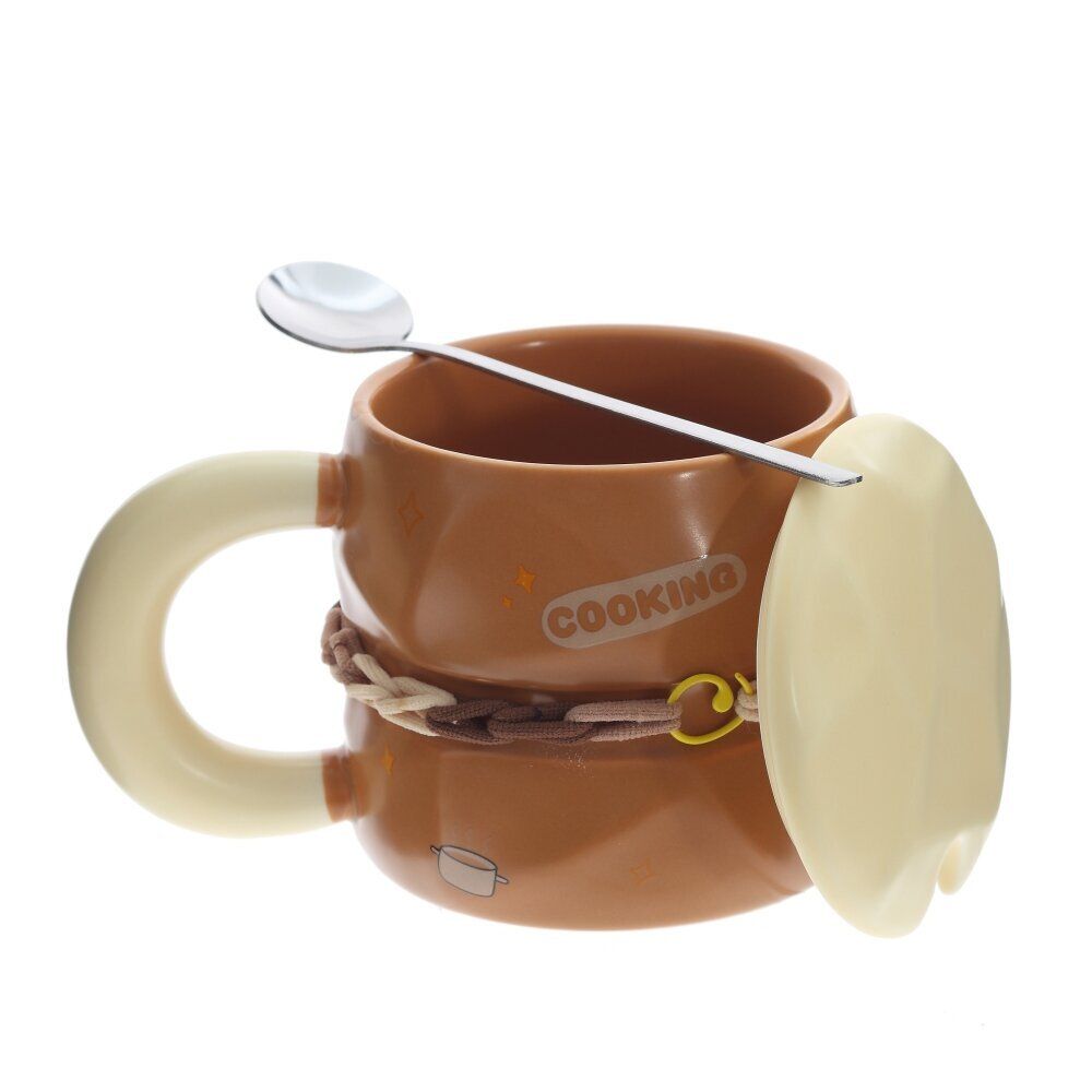 GAEM Кружка с крышкой и ложкой, 300 мл, L15 W9 H10 см, 4в.