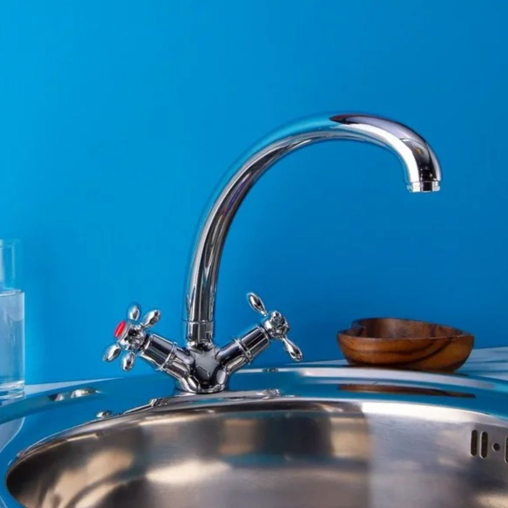 Смеситель для кухни, BOOU, с кран-буксой, хром, BA5318-1F-SE020-B702