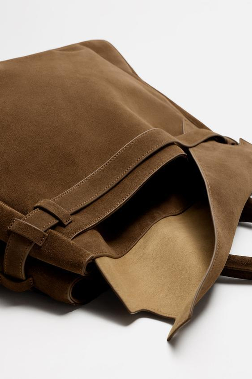 ZARA КОЖАНАЯ СУМКА, КОРИЧНЕВЫЙ