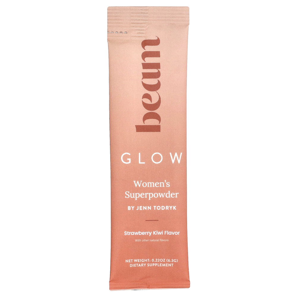 Beam, Glow, клубника и киви, 15 стик-пакетов по 6,3 г (0,22 унции)