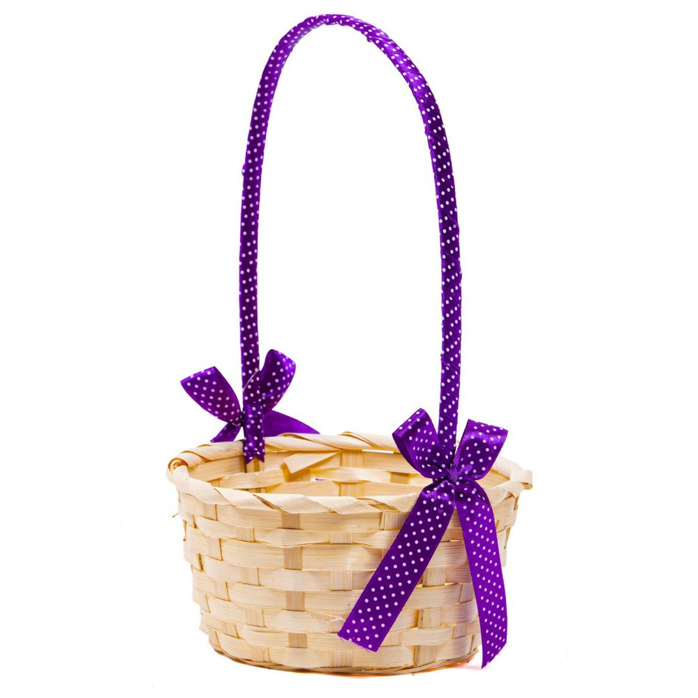 Корзина с лентой (бамбук) D19xН9 HH32 НАТУРАЛ