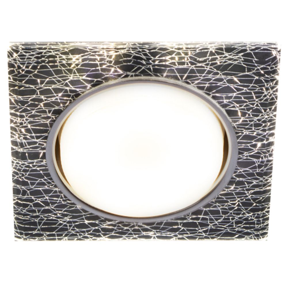 Светильник встраиваемый cо светодиодной подсветкой ЭРА DK LD50 WH/BK под лампу GX53 белый/черный