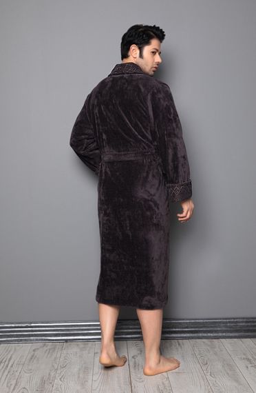Мужской махровый халат 15160  антрацит Турция