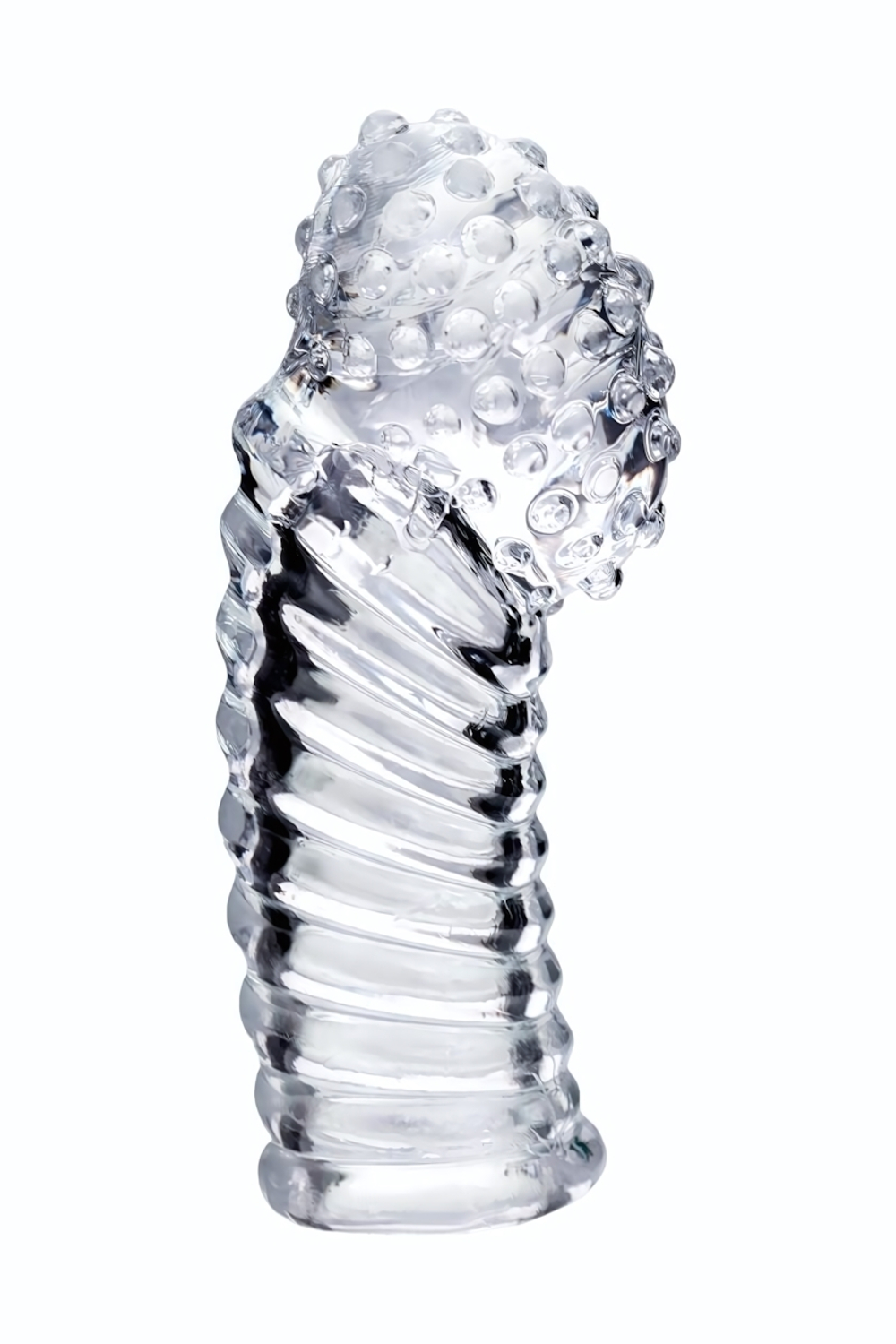 Прозрачная рельефная насадка на палец Dale - 8,5 см. (Цвет: прозрачный)