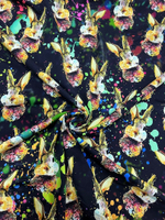 Кулир (принт). Кролик в красках, ВО, 0,85 м.