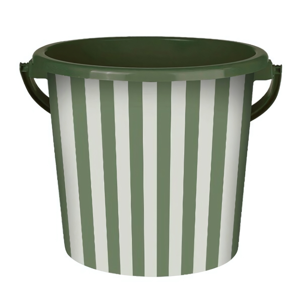 Ведро пластиковое 10л. "Сиеста" Цв. Полоска тёплая хвоя