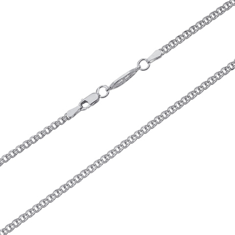 Цепь из серебра/Бисмарк/Родий/Со вставкой спаси и сохрани