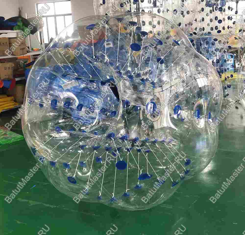 Бампербол ТПУ, диаметр 1,8 м, с синими держателями