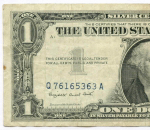Банкнота США 1 доллар (серебряный сертификат) 1957A Q 76165363 A. VF