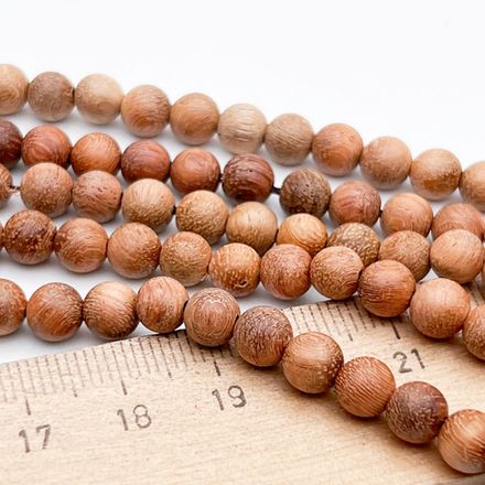 Деревянные бусины, шар, цвет сандал, диаметр около 5,9-6,2 мм, цена за 33-34 шт (1/2 нити)