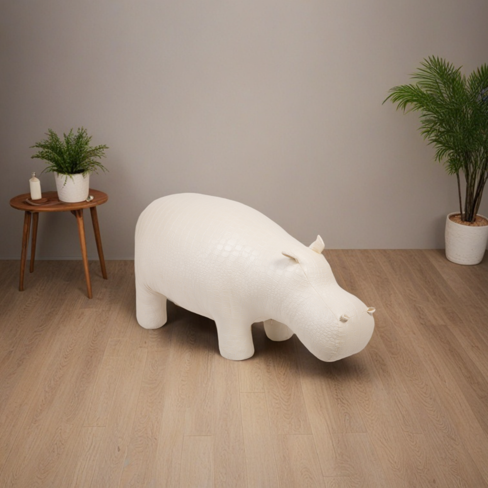 Банкетка Пуф Бегемот Белый средний