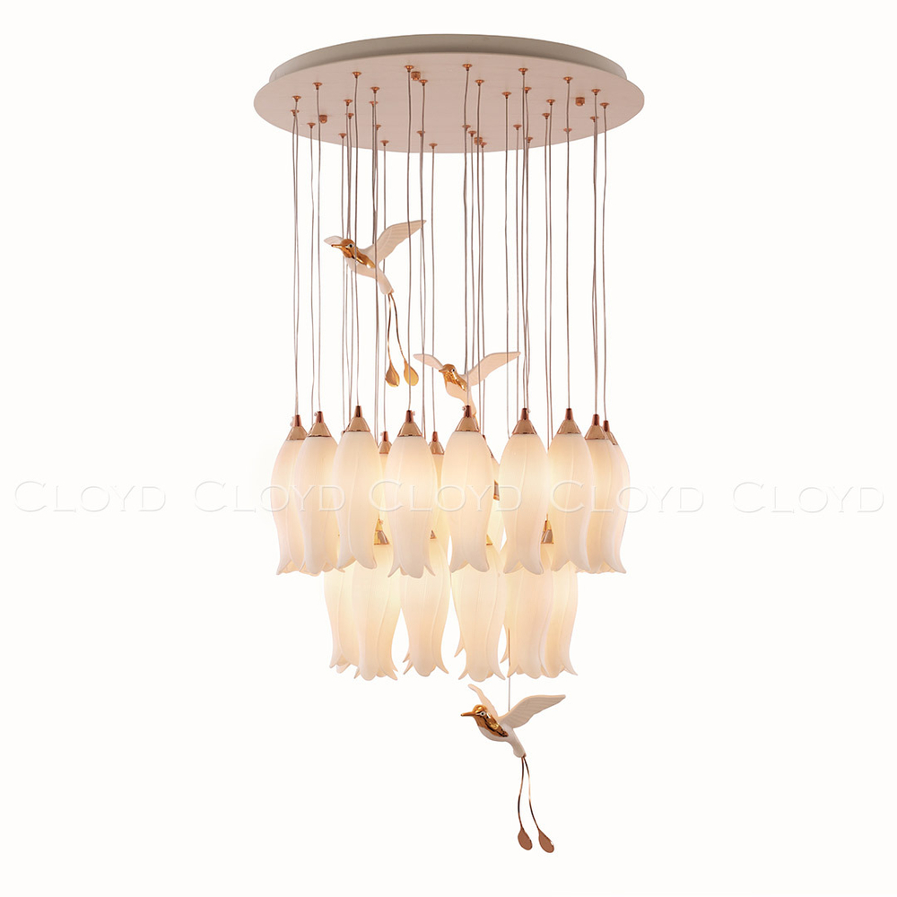 Люстра Cloyd ARGANA C30 / Ø60 см - керамика - E14 - белый (арт.11236)