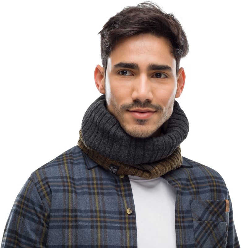 Вязаный шарф-труба с флисом Buff Neckwarmer Knitted Polar Igor Graphite Фото 2