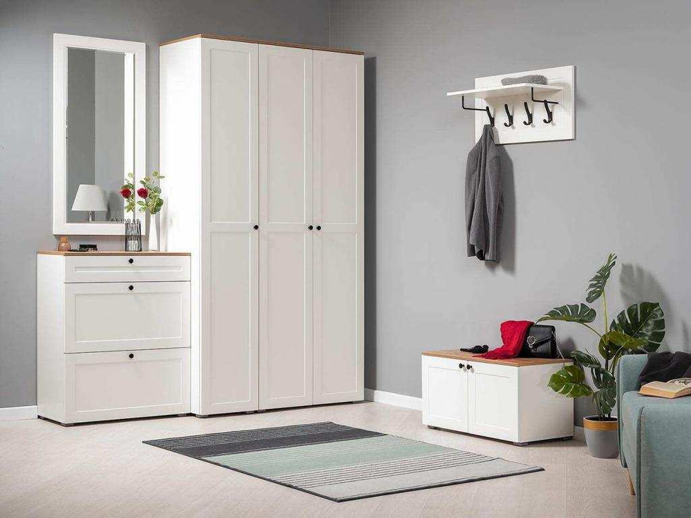 Прихожая Остин 1 Белый шагрень/Дуб Вотан