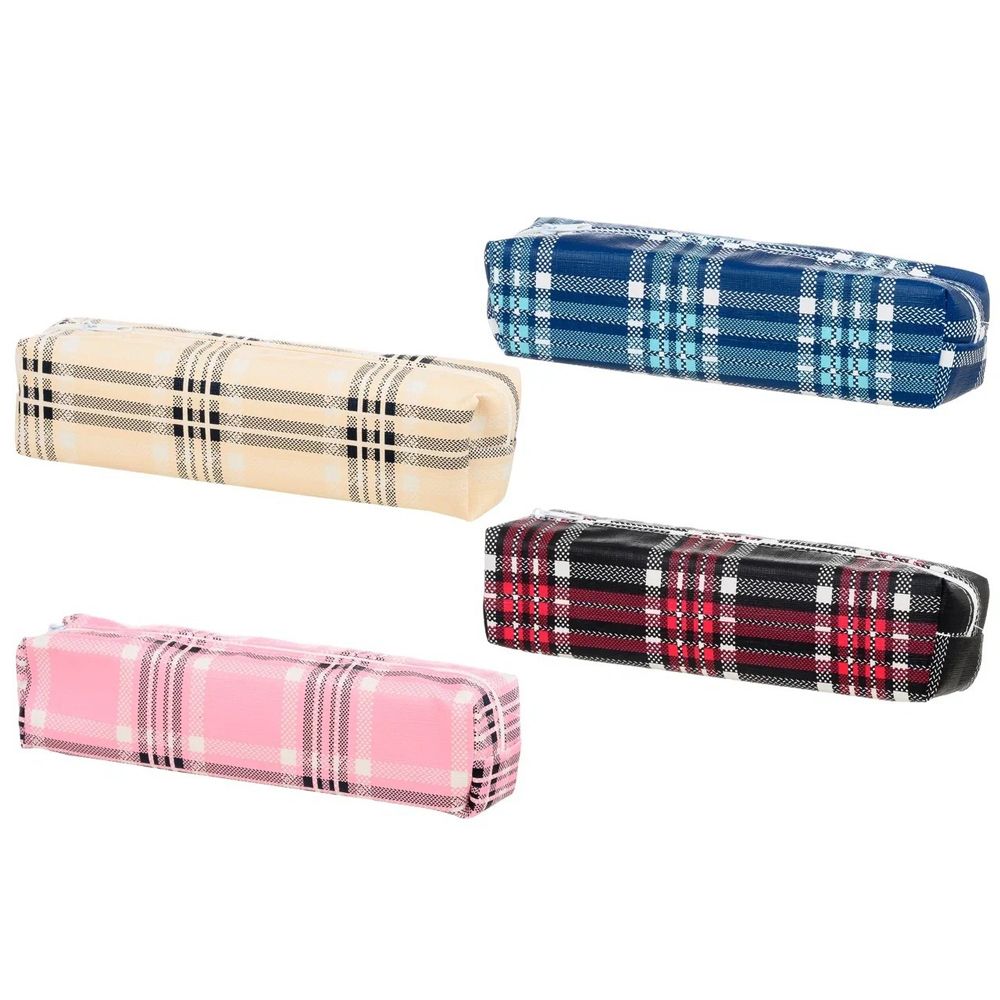 Пенал-косметичка Basir без наполнения, 20,5*5*5 см, серия "Клетка", 4 цвета ассорти Пенал-косметичка Basir без наполнения, 20,5*5*5 см, серия "Клетка", 4 цвета ассорти