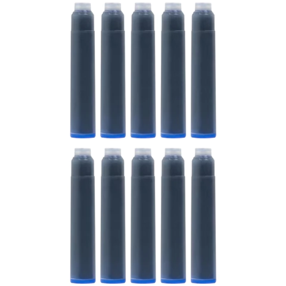 Картриджи чернильные BRAUBERG DELTA, КОМПЛЕКТ 10 штук, СИНИЕ, 143956