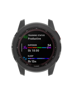 Защитный бампер чехол для часов Garmin Fenix 7X, Tactix 7 / 7 Pro, Enduro 2 силиконовый (Черный прозрачный)