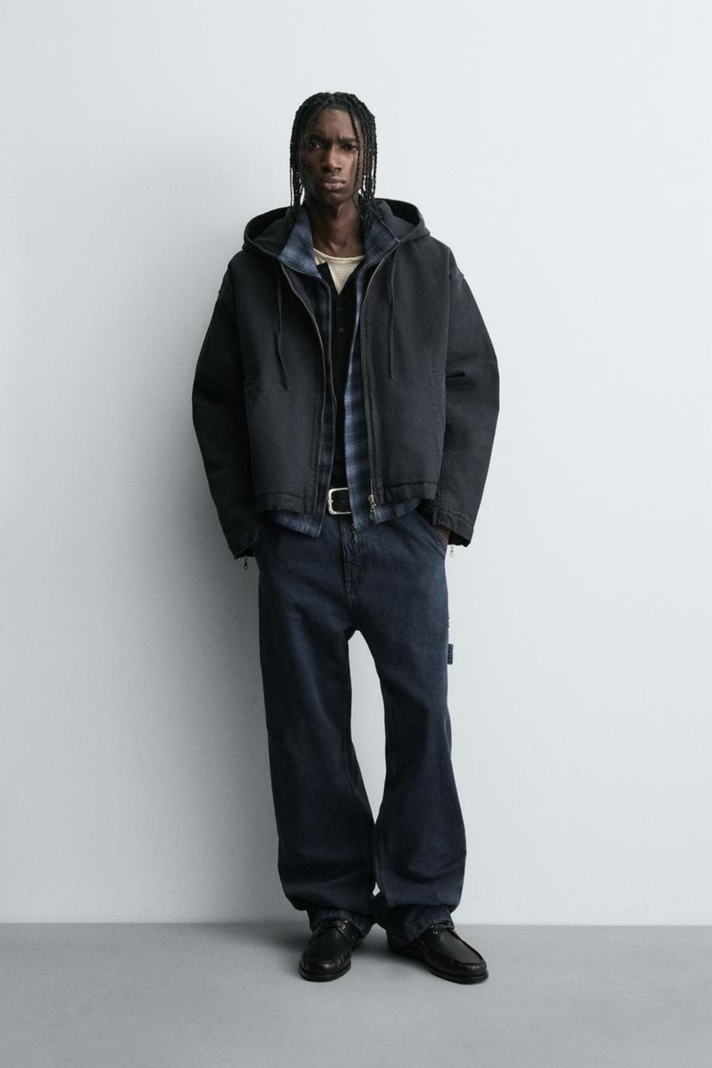 ZARA КУРТКА BOXY FIT СТРУКТУРИРОВАННАЯ, СИНИЙ