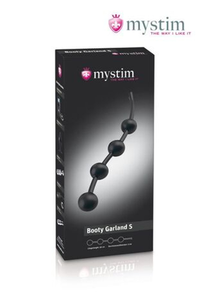 Малая анальная цепочка для электростимуляции Booty Garland S - 30 см. (Цвет: черный)