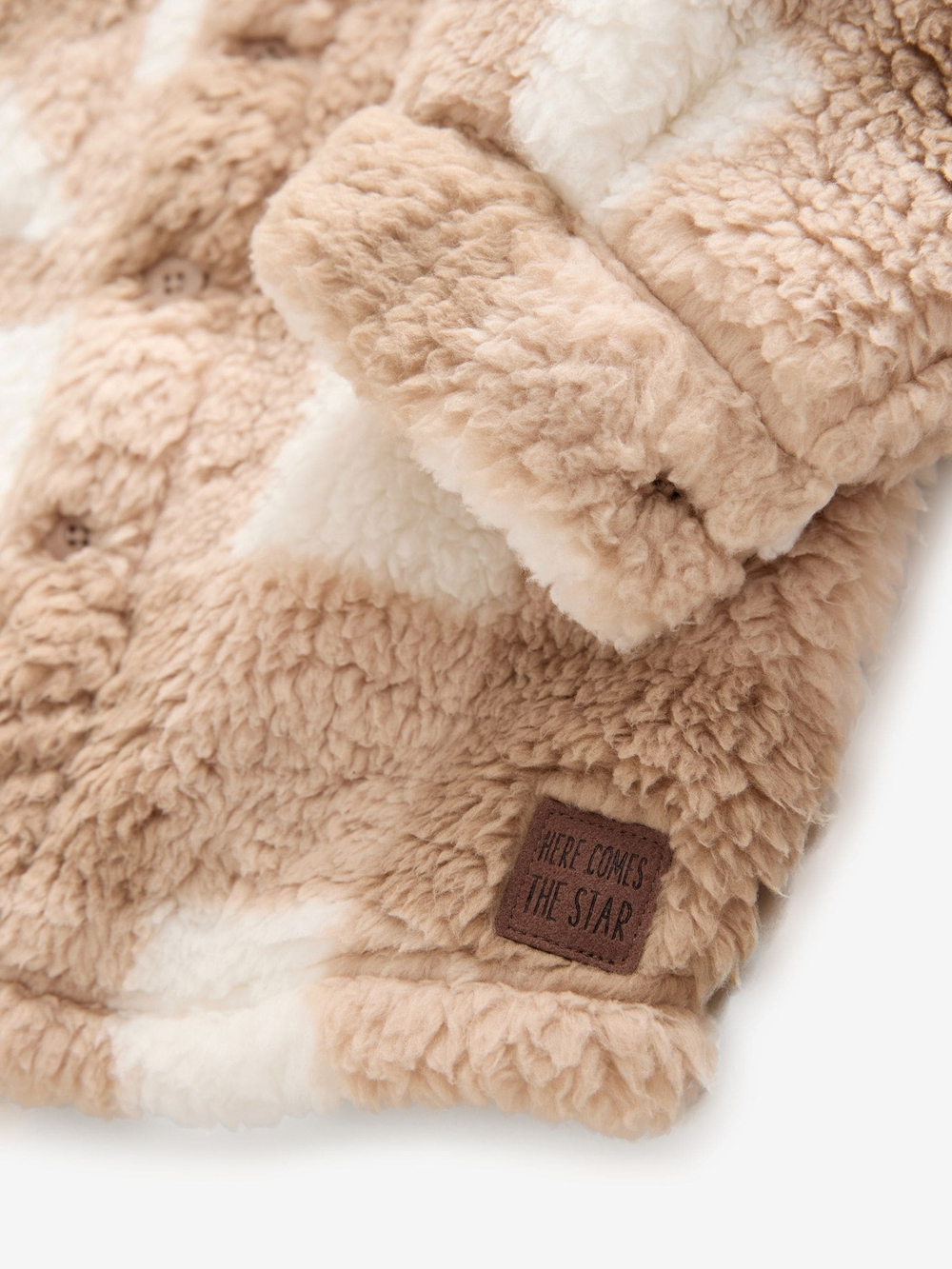 Куртка флисовая для мальчика Next K83-421, Коричневый, Молочный