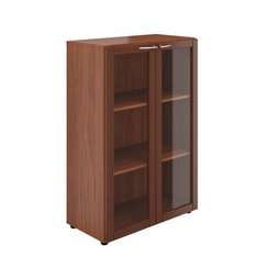 Шкаф широкий средний со стеклом в дер. раме (без топа и боковин) МЛ-2.3+8.3